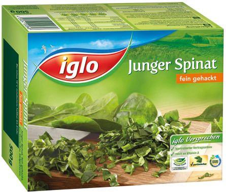 Verpackung - iglo Junger Spinat fein gehackt