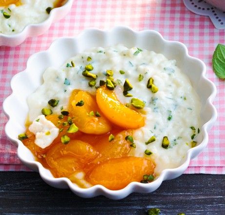 Reispudding mit Aprikosen und Orangen