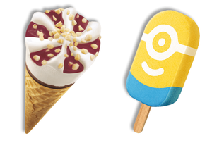 Eis Cornetto Frozen Yoghurt und Minions Gelato