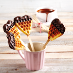 Laktosefreie Waffeln am Stiel