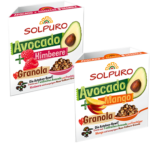 Zwei Packungen SOLPURO Fruit Bowle in den Geschmacksrichtungen Avocado-Himbeere und Avocado-Mango