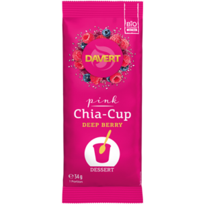 Davert Pink Chia-Cup mit Beeren Geschmack