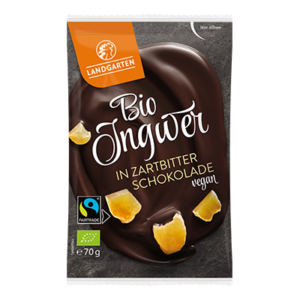 Bio Ingwer Bites in Zartbitterschokolade von Landgarten