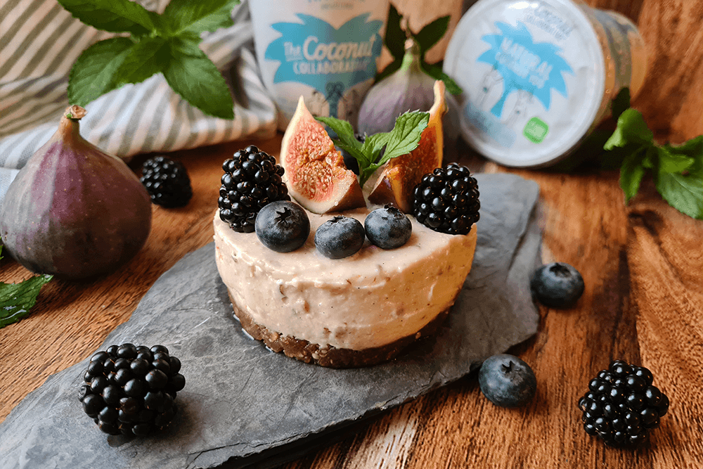 Veganer Feigen-Käsekuchen mit Kokosjoghurt