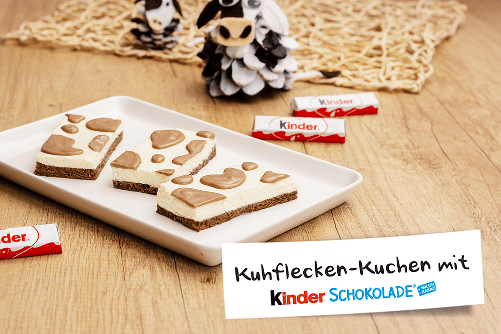 Kuhflecken Kuchen mit kinder Schokolade