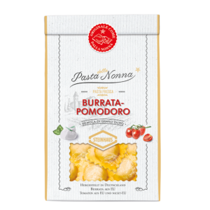 Frische Pasta aus dem Kühlregal von Pasta Nonna in der Sorte Burrata Pomodoro
