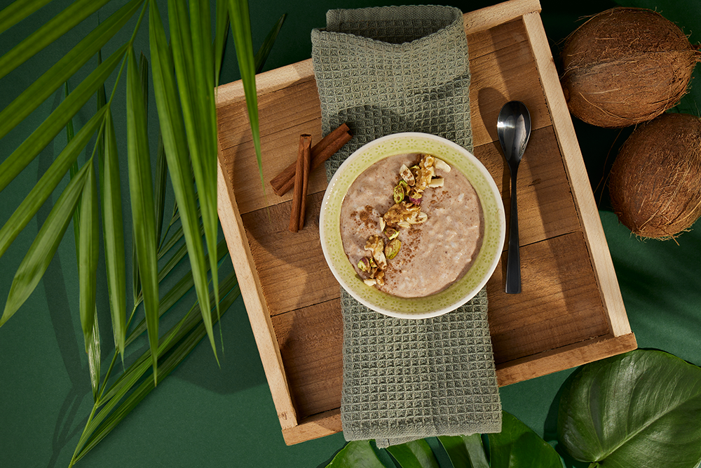 warmer Müller Vegan Reis mit Zimt und Nüssen